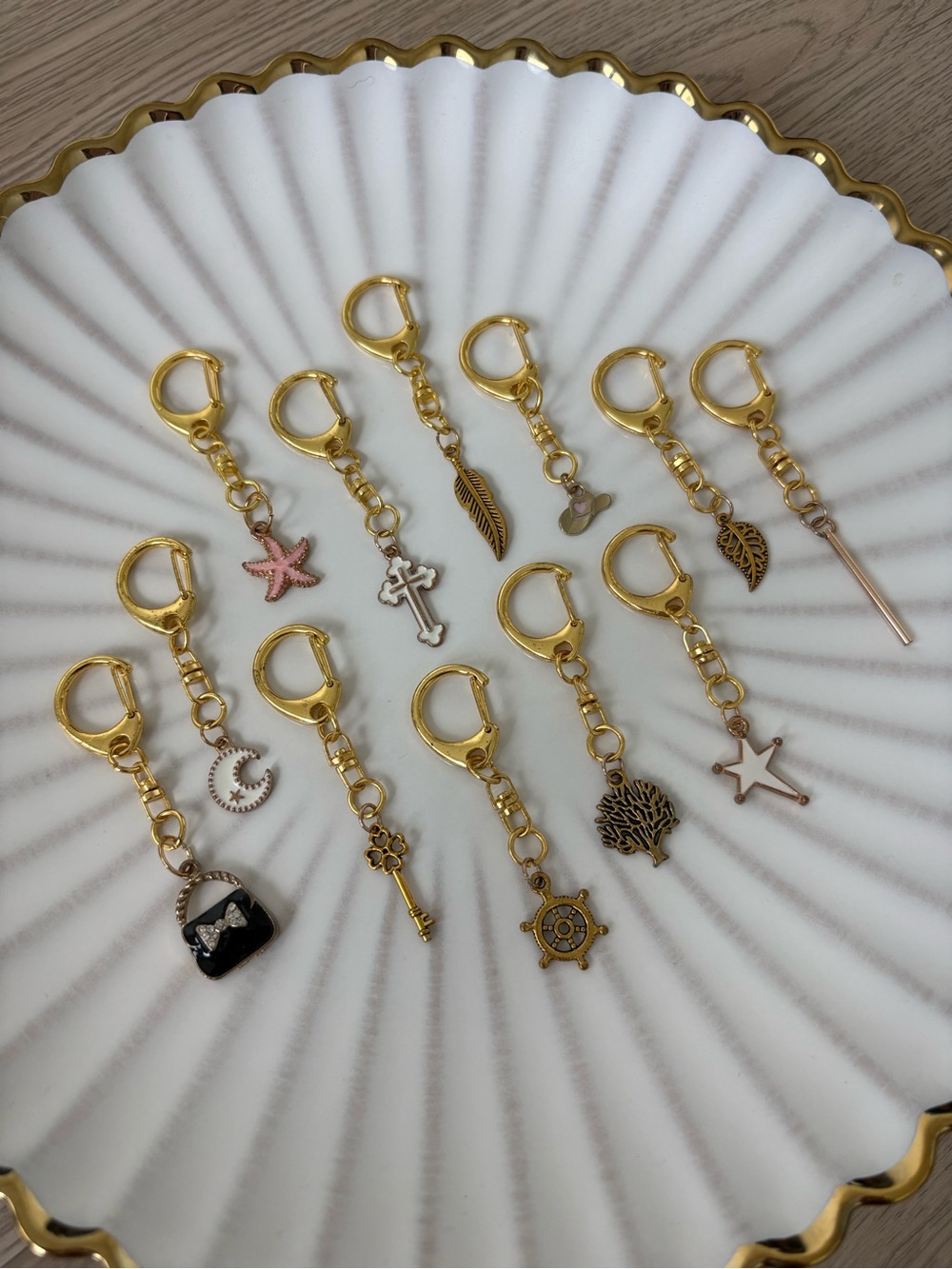 Gold Charm Keychains Set — Mixed Charm Women's Accessories (12) - Picture 3 of 6